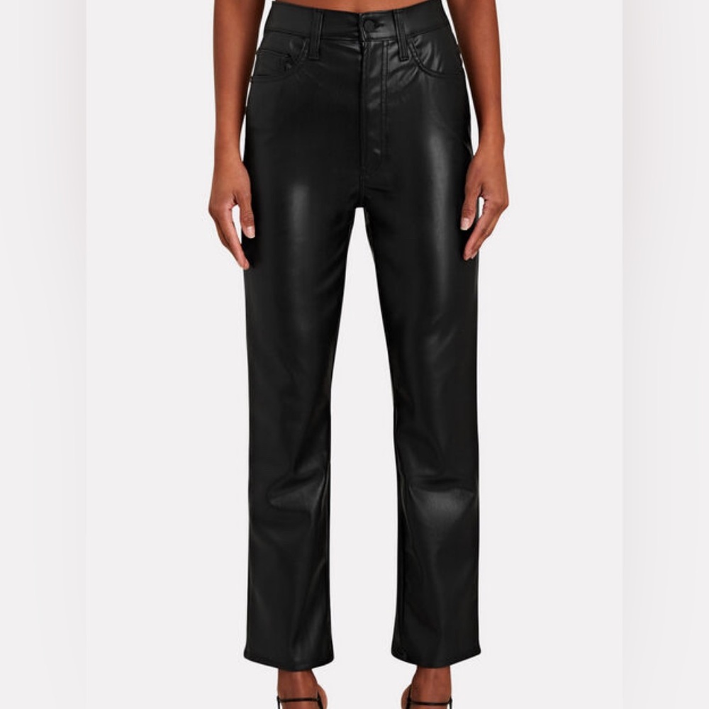Mother High-Waisted Rider Ankle Pant Faux Leather
